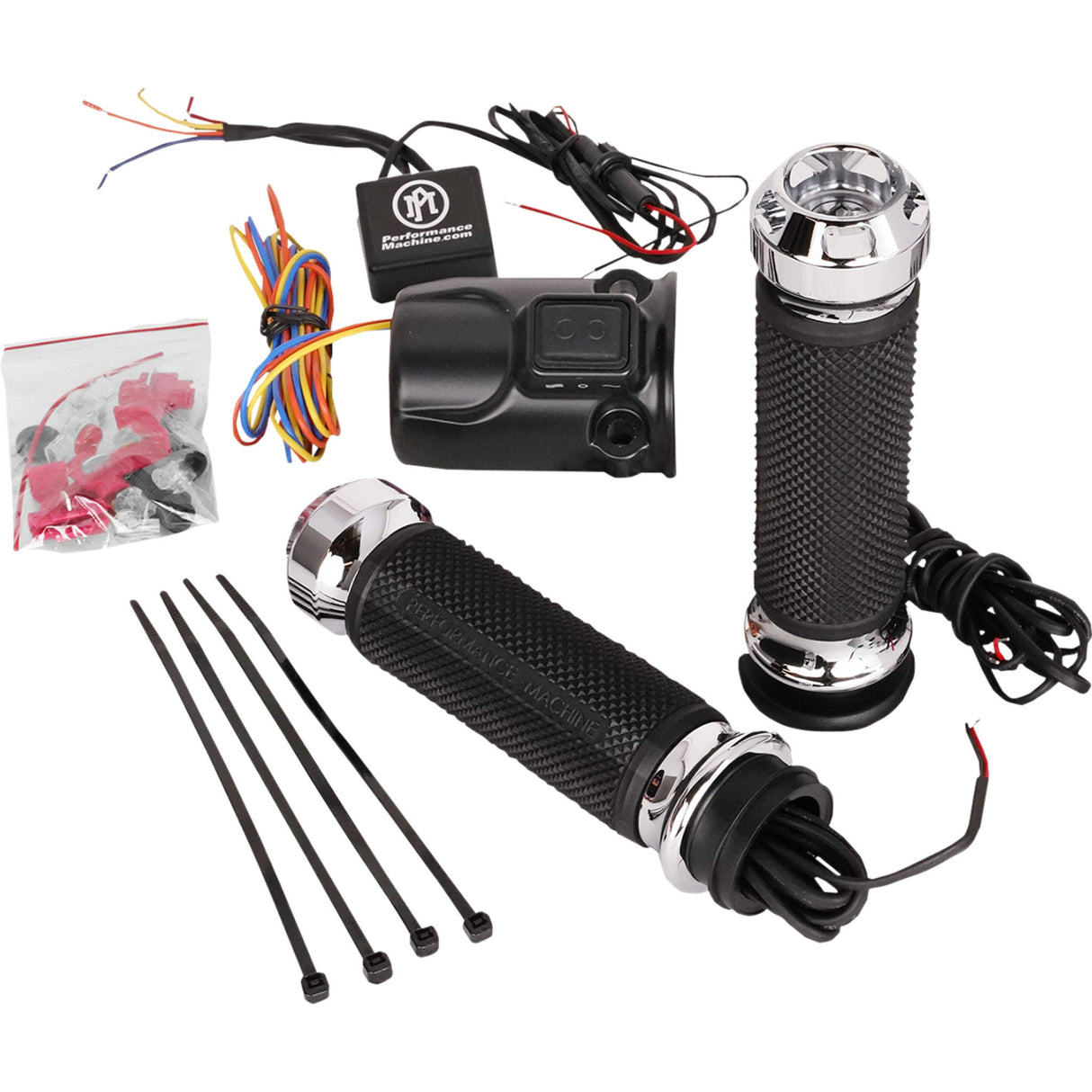 PERFORMANCE MACHINE (PM) 0631-0280 0063-2095-CH Apex Heated Grips - FLTRX - Chrome