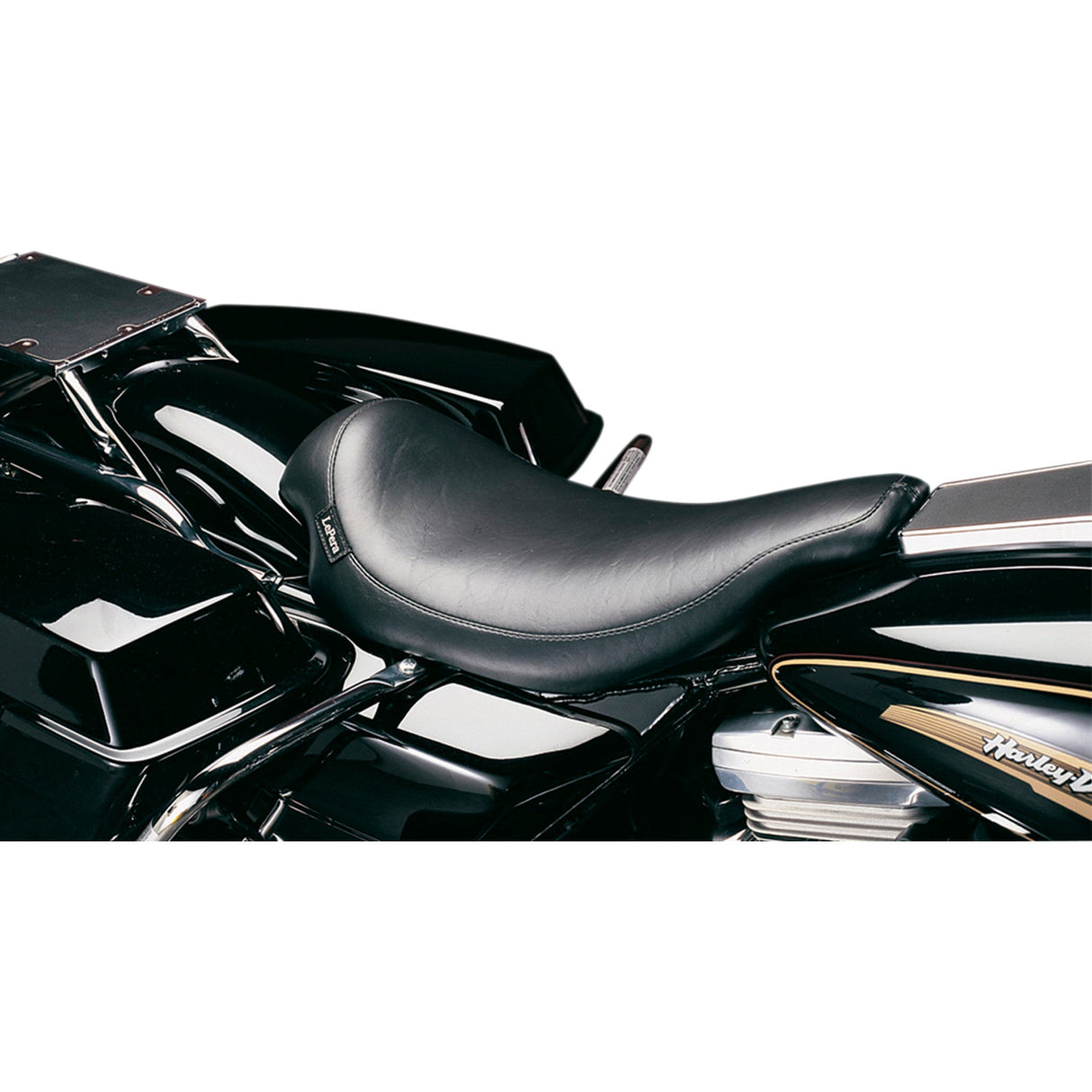 LePera Silhouette Solo Seat Smooth Black - L-857 For Harley Touring 1991-1996