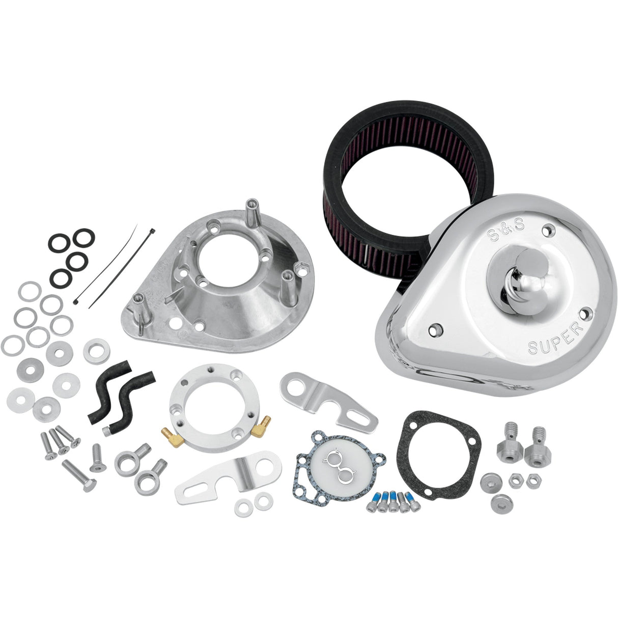 S&S CYCLE 1010-0326 17-0448 Teardrop Air Cleaner Kit - Chrome
