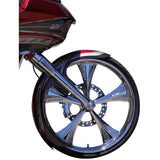 Paul Yaffe Bagger Nation Steel Talon Front Fender 21" Wheel With Satin Adapters HD Touring Trike - PYO:TALON21-13E-S For Harley Touring 1986-2013