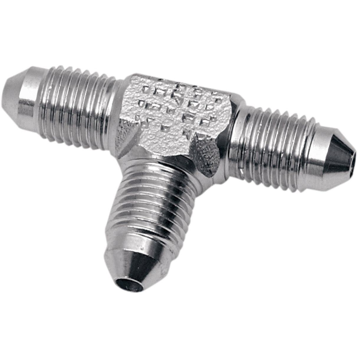 DRAG SPECIALTIES DS098298 Chrome Steel Brake Line Fitting #3 Male Fitting - Tee Adapter