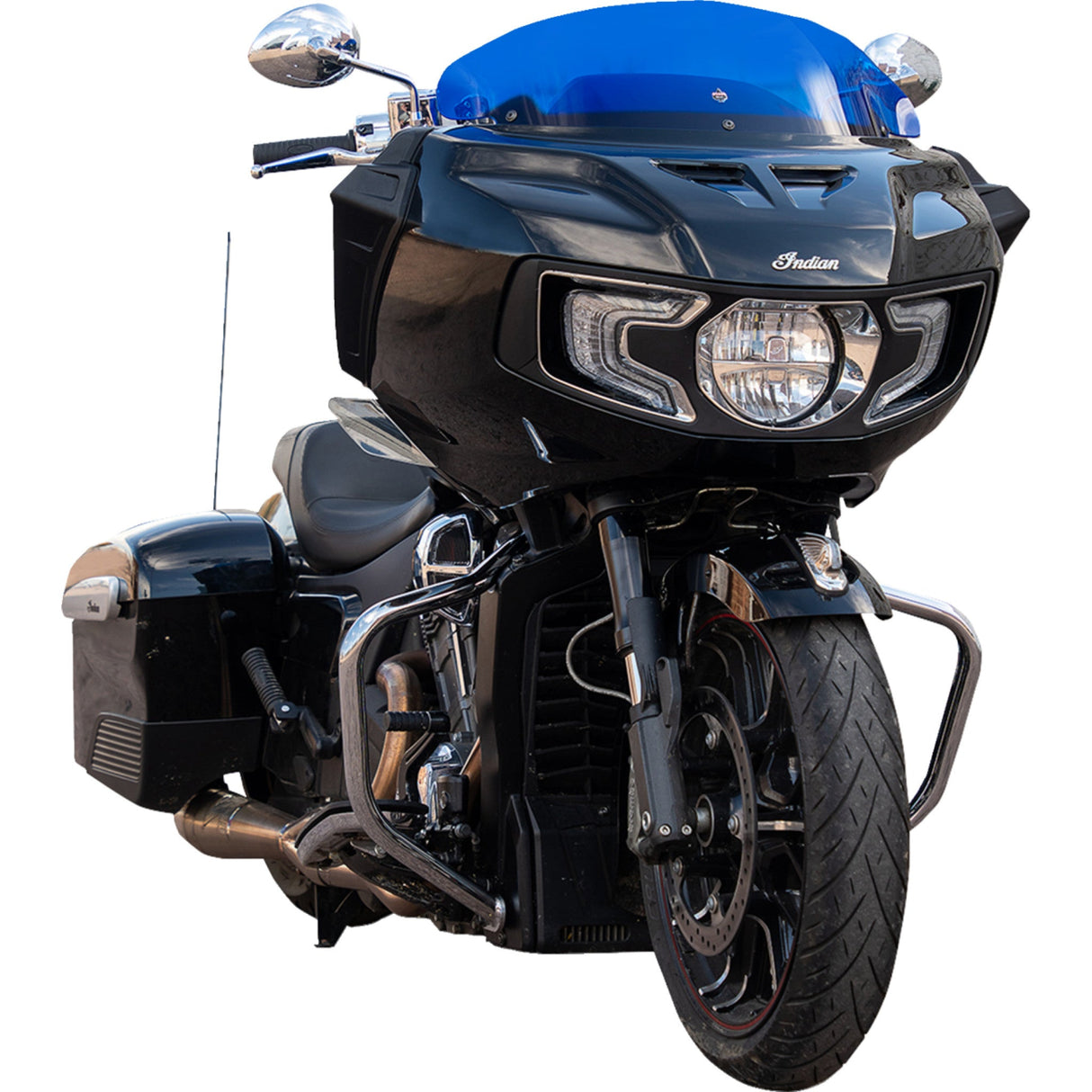 Klock Werks Kolor Flare® Windshield 8" Blue - KWW-04-0623 For Indian 2020-2025