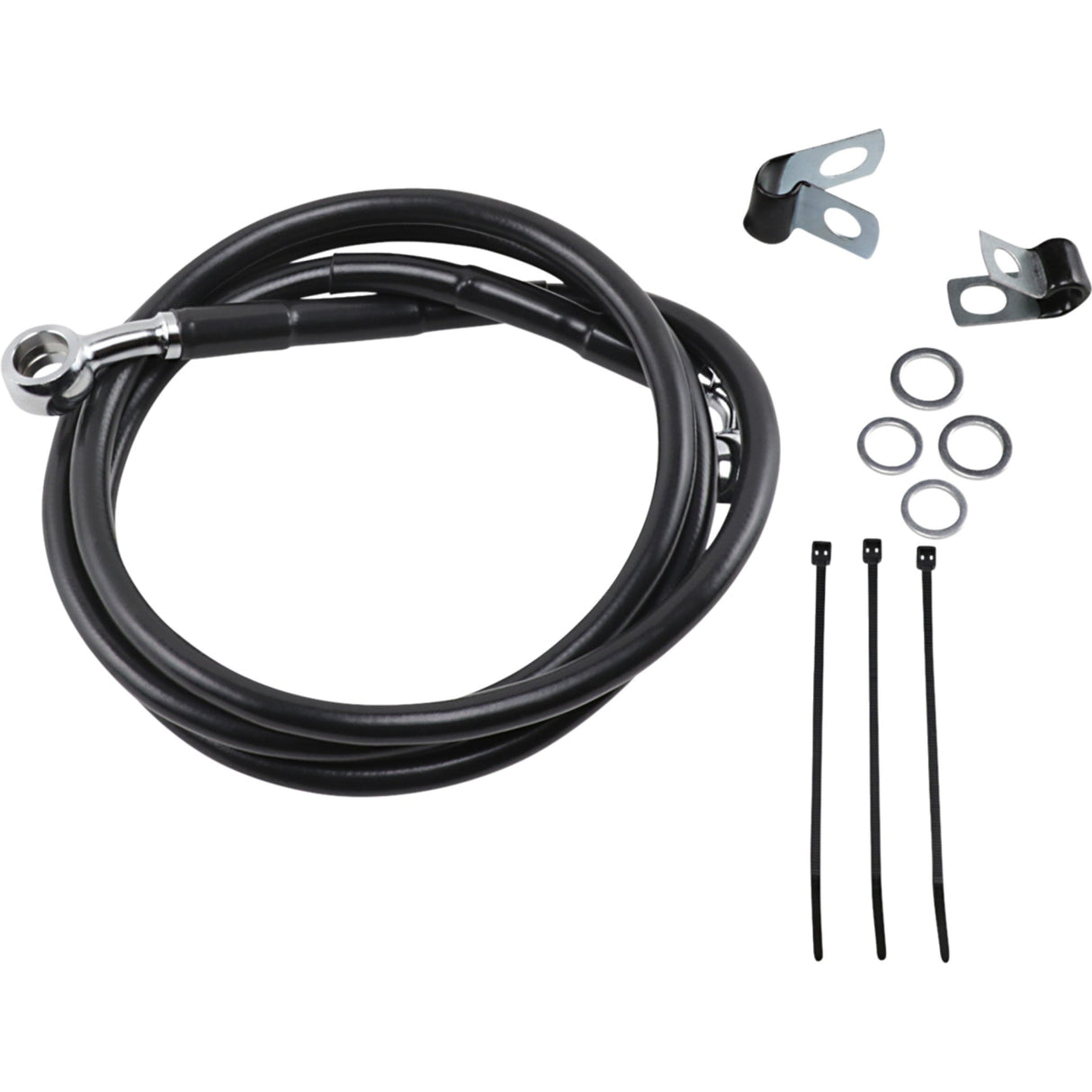 DRAG SPECIALTIES Brake Line Kit Front - Black