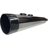 Bassani Xhaust 4-1/2" Straight Can Slip-On Mufflers Chrome With Black End Cap Twin Cam Touring - 1F744 For Harley Touring 1995-2016