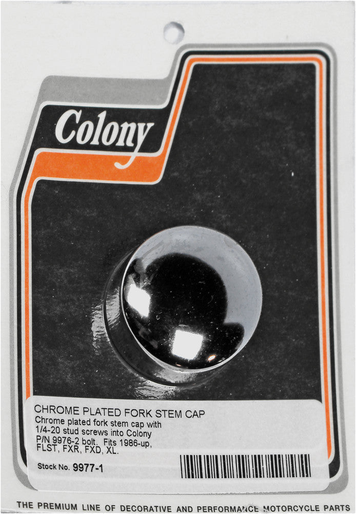 Colony Machine 830-1201 9977-1 CHROME FORK STEM CAP FLST FXR FXD XL 86-UP