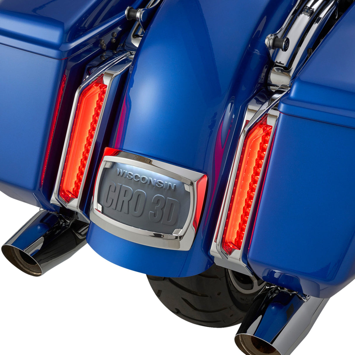 Ciro Filler Panel Tail Lights Smoke Lens Chrome - 42050 For Harley Touring 2023-2026