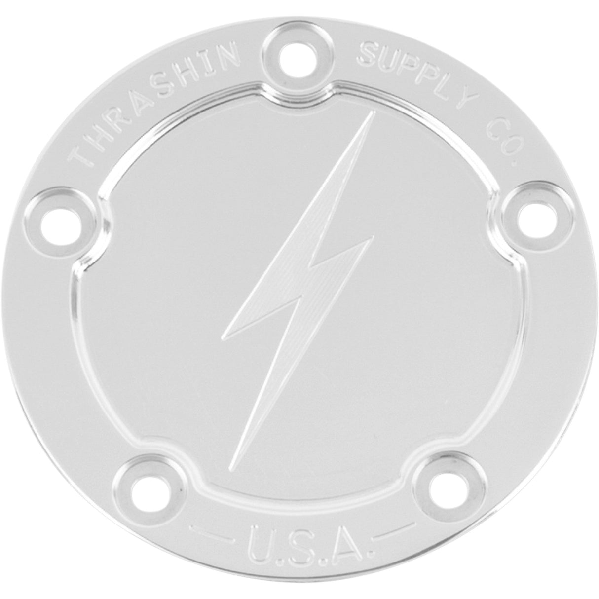 Thrashin Supply CO. Points Cover Dished Polished 5 Hole Twin Cam - TSC-3026-2 For Harley Motorcycles 1999-2017
