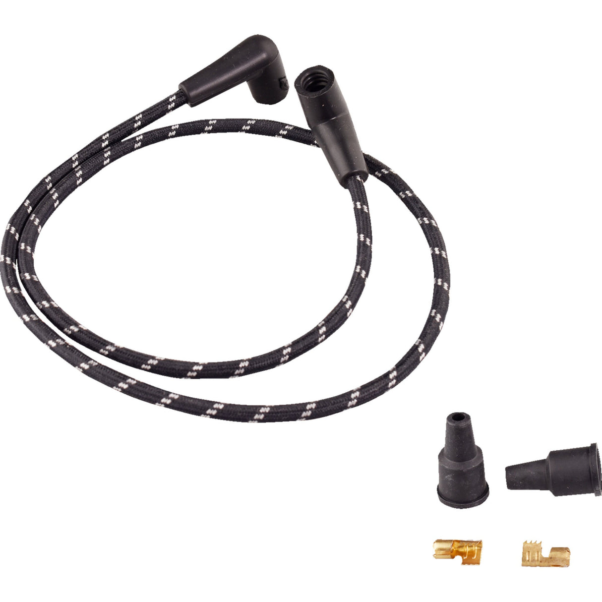 DRAG SPECIALTIES 2104-0399 Universal Braided Spark Plug Wires Plug Wires - Braided - Black/White