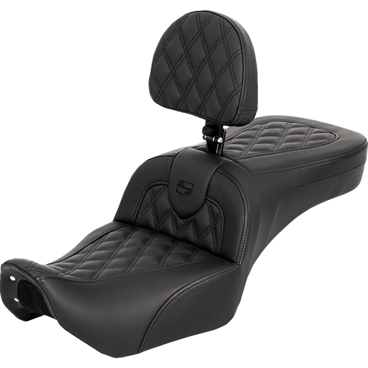 Saddlemen RoadSofa™ Seat With Backrest Lattice Stitch - 822-11-182BR For Harley Sportster 2022-2026