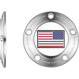 FIGURATI DESIGNS 0940-2082 FD20-TC-5H-SS Timing Cover 5 hole - american flag - reversed - stainless steel