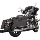 Bassani Xhaust DNT Straight Can Slip-On Mufflers Chrome Black - 1F7DNT5 For Harley Touring 1995-2016
