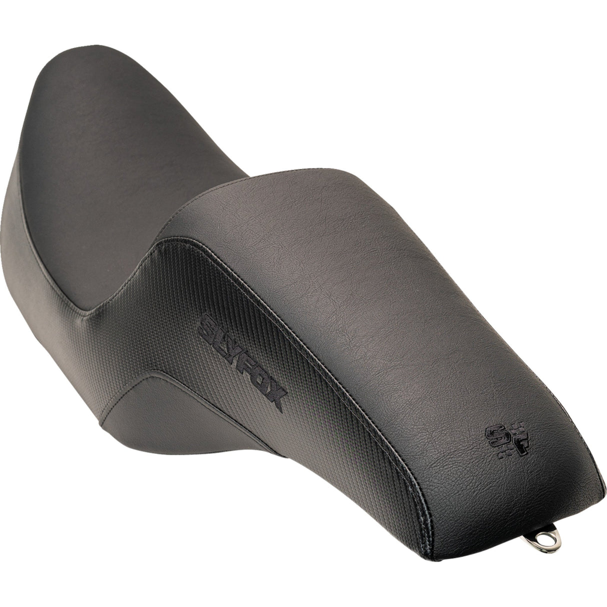 Slyfox The Drifter Seat Black Logo Smooth Vinyl Carbon Fiber For Harley Touring 1997-2007