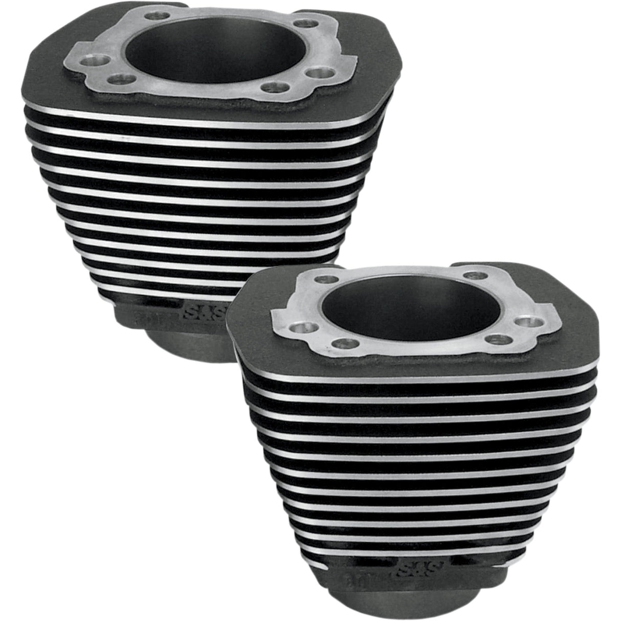 S&S Cycle Evolution-Style Aluminum Cylinders 3.500" Wrinkle Black With Highlighted Fins Evolution Big Twin - 91-7710 For Harley Motorcycles 1984-2000