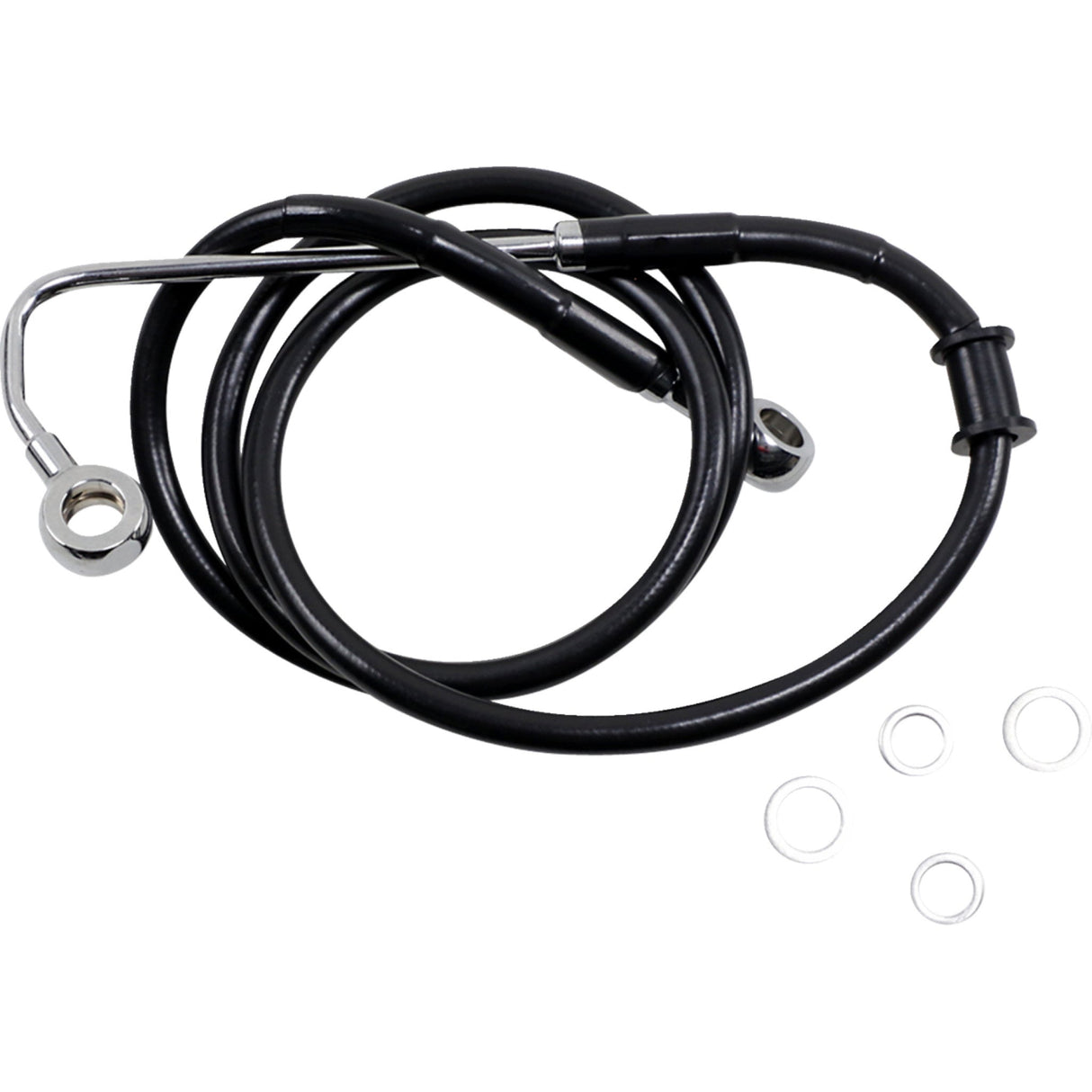 Drag Specialties Extended Length Stainless Steel Brake Line +8" Black For Harley Softail Heritage Classic 2015-2017