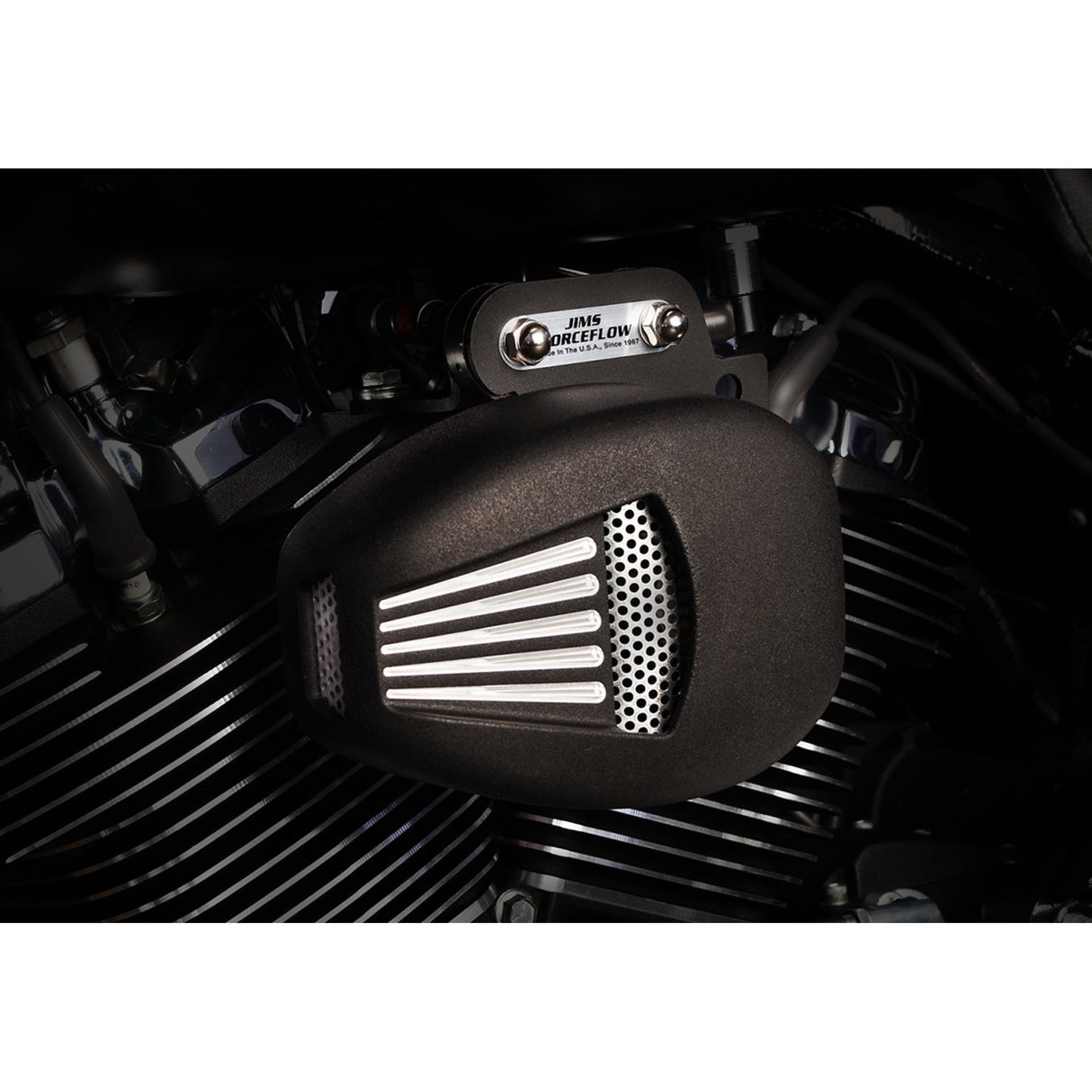 JIMS 1901-0757 5468 Forceflow Cylinder Head Cooler Kit black - m8 touring