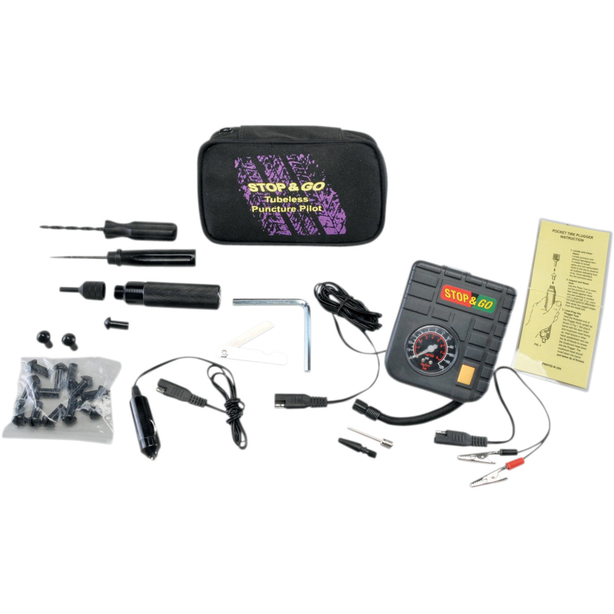 STOP & GO INTERNATIONAL 0363-0055 6000 Tubeless Puncture Pilot Kit Tire Kit Puncture Pilot