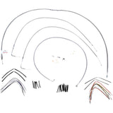 Burly Brand Complete Stainless Braided Handlebar Cable Brake Line Kit 16" Ape Hangers - B30-1053 For Harley Softail 2000-2006
