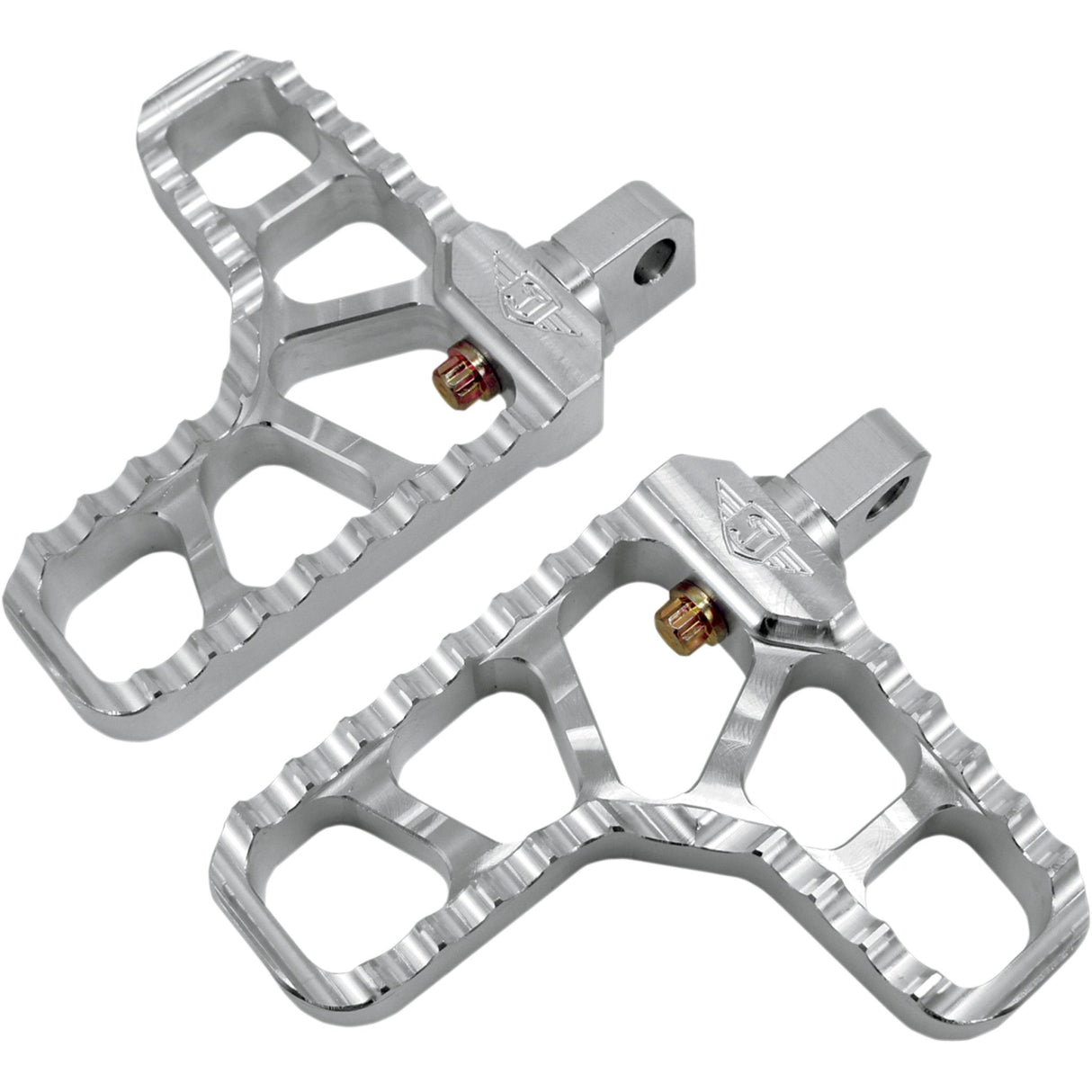 JOKER MACHINE 1620-1149 08-62-1 Adjustable Serrated Billet Footpegs - With Heel - Clear
