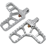 JOKER MACHINE 1620-1149 08-62-1 Adjustable Serrated Billet Footpegs - With Heel - Clear