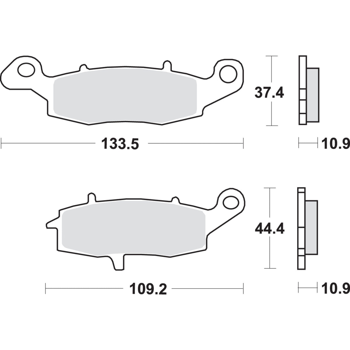 SBS 1721-1740 886LS LS Street Excel Sintered Rear Brake Pads LS Brake Pads - Kawasaki/Suzuki - 886LS