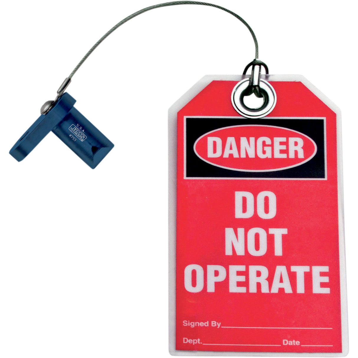 JIMS 3801-0235 753 Mighty Bite Flywheel Lock and Tag Flywheel Lock with Tag - Mighty Bite - Blue - Twin Cam