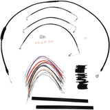 Burly Brand Complete Black Vinyl Handlebar Cable Line Kit For Ape Hangers 13" - B30-1032 For Harley Touring 2008-2013