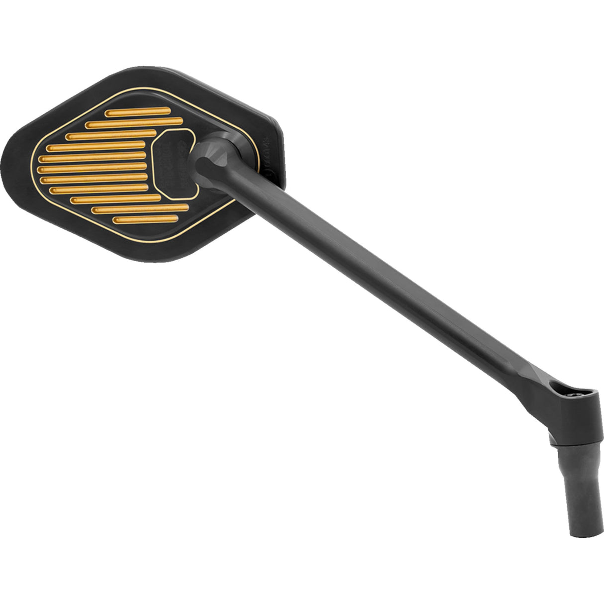 DRAG SPECIALTIES 0640-1869 Long Stem Adjustable Mirror Mirror - Adjustable - Long Stem - Black/Gold - Right