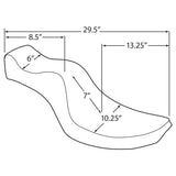 Drag Specialties Mini King And Queen Seat - 0805-0093 For Harley Motorcycles 1958-1984