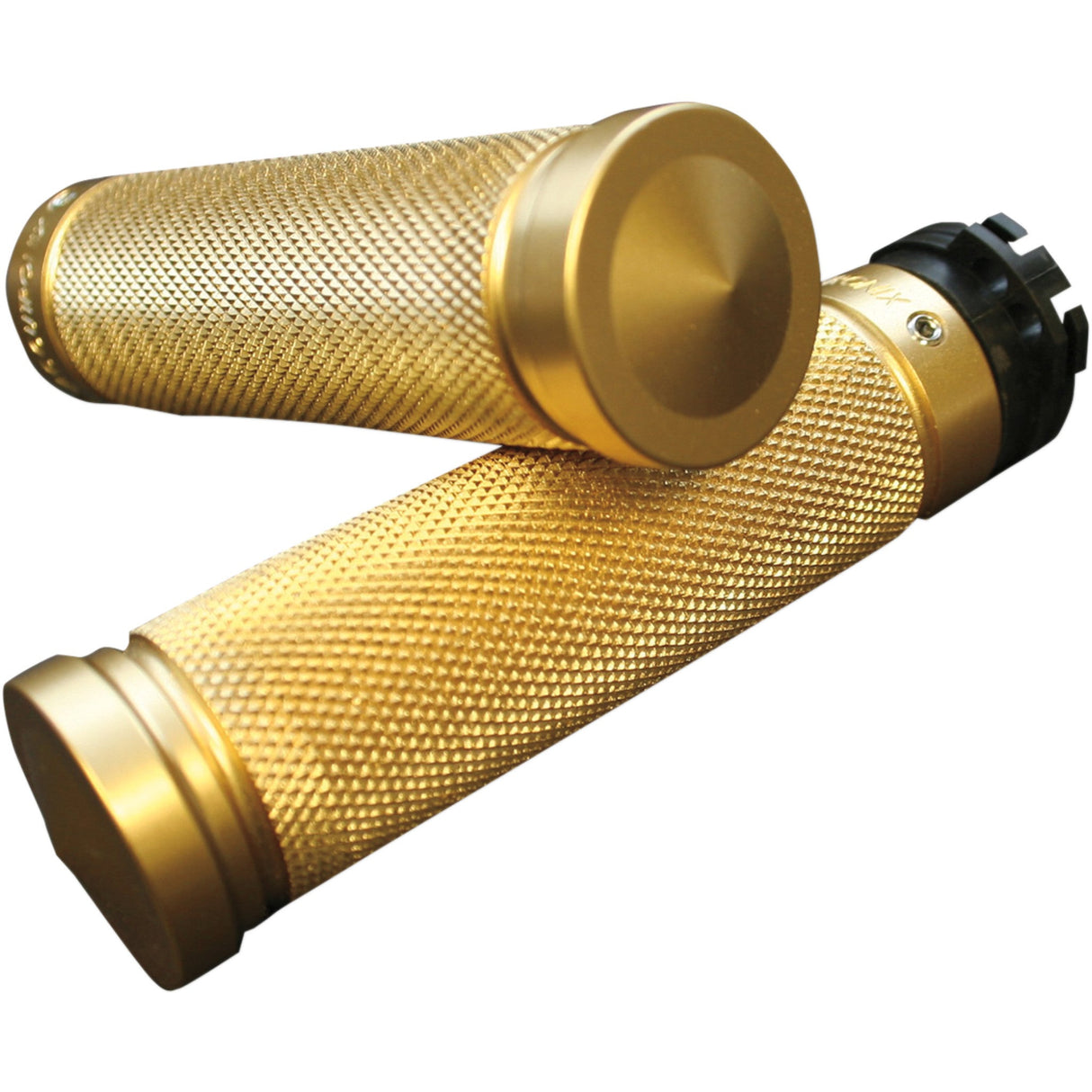 Accutronix Brass Knurled Custom Grips - GR100-K5 For Harley Motorcycles 1980-2021