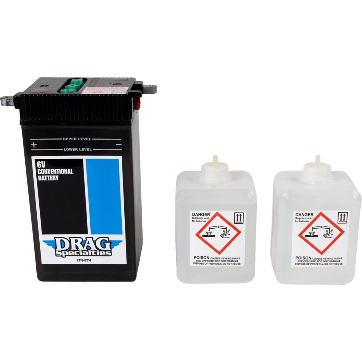 DRAG SPECIALTIES 2113-0214 Conventional Battery Kit Battery Kit - H-2