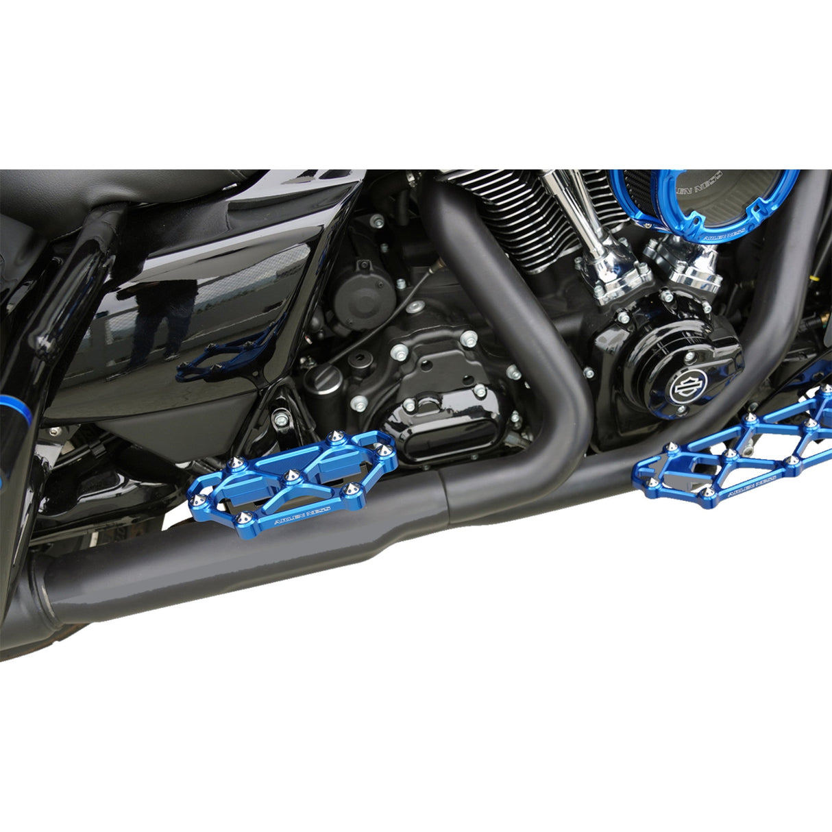Arlen Ness Diamond Floorboards Passenger Blue - 410-060 For Harley Motorcycles 1982-2026