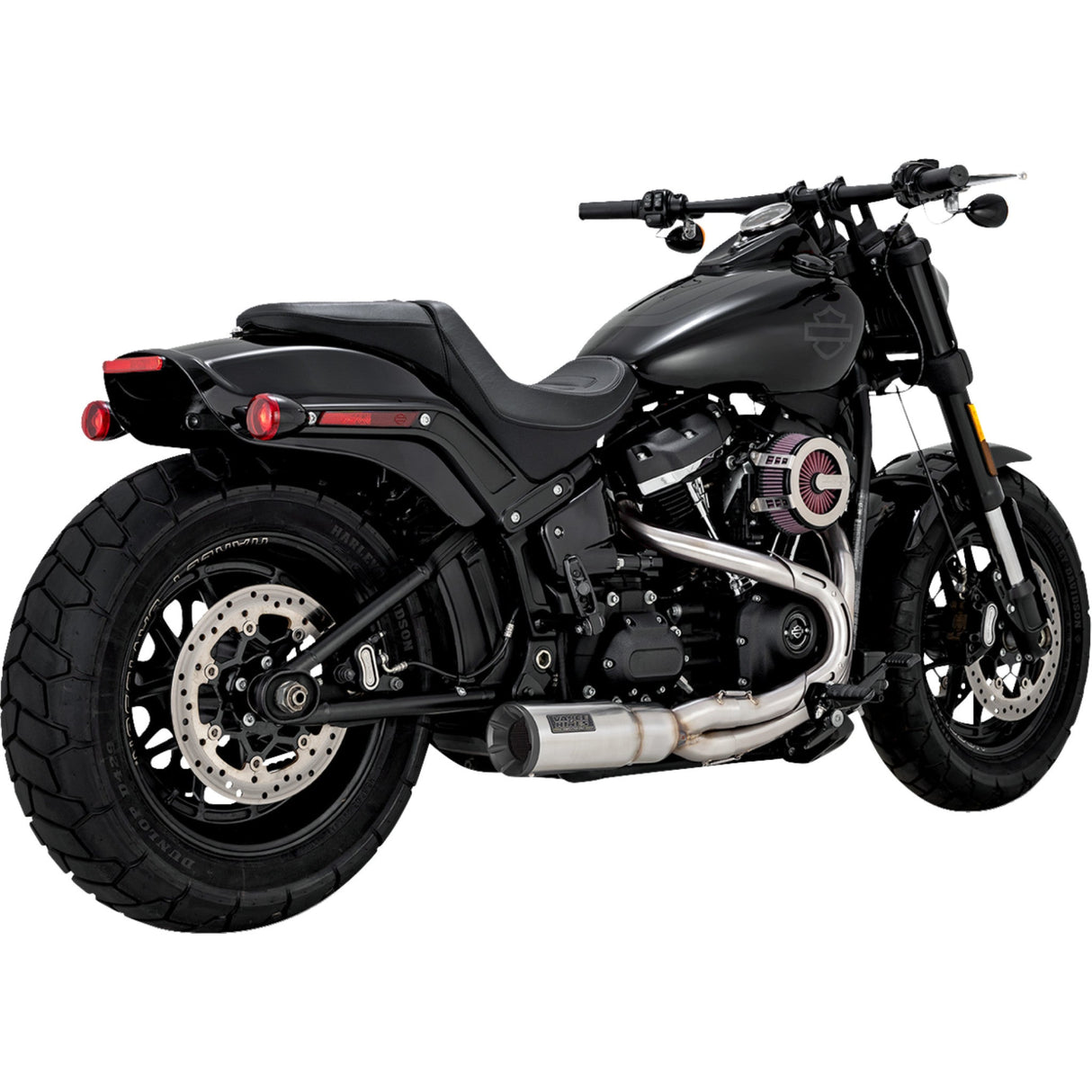 Vance & Hines 2-Into-1 Hi-Output Short Exhaust System Stainless Steel Brushed - 27331 For Harley Softail 2018-2024