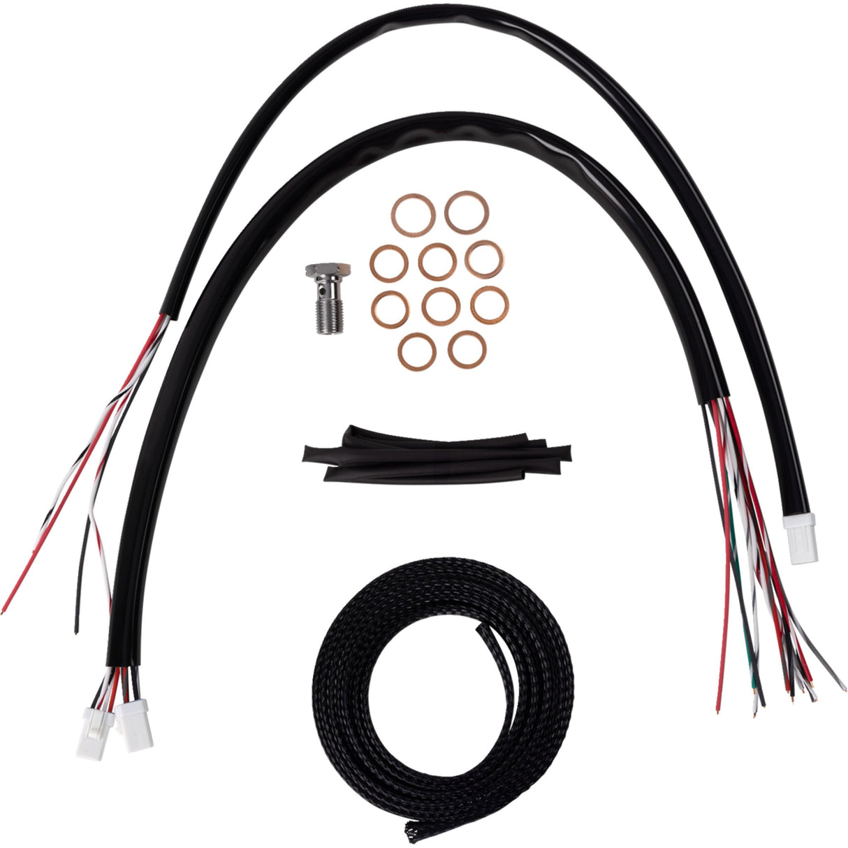 LA Choppers Complete Black Vinyl Braided Handlebar Cable Brake Line Kit 12"-14" Handlebars - LA-8059KT2-13B For Harley Touring 2023-2026