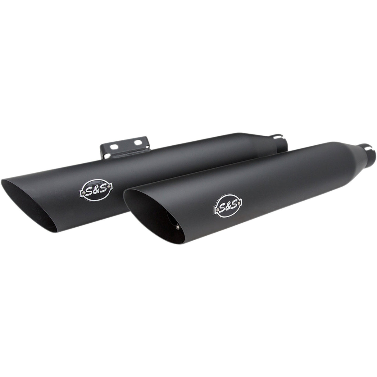 S&S Cycle Slash-Cut Slip-On Mufflers Race Black Flfb - 550-0735 For Harley Softail 2018-2022
