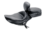 Mustang Motorcycle Mustang 3.3 Wide Stud Touring Solo Seat W Driver Backrest Black - 79439 For Harley Sportster 2004-2021
