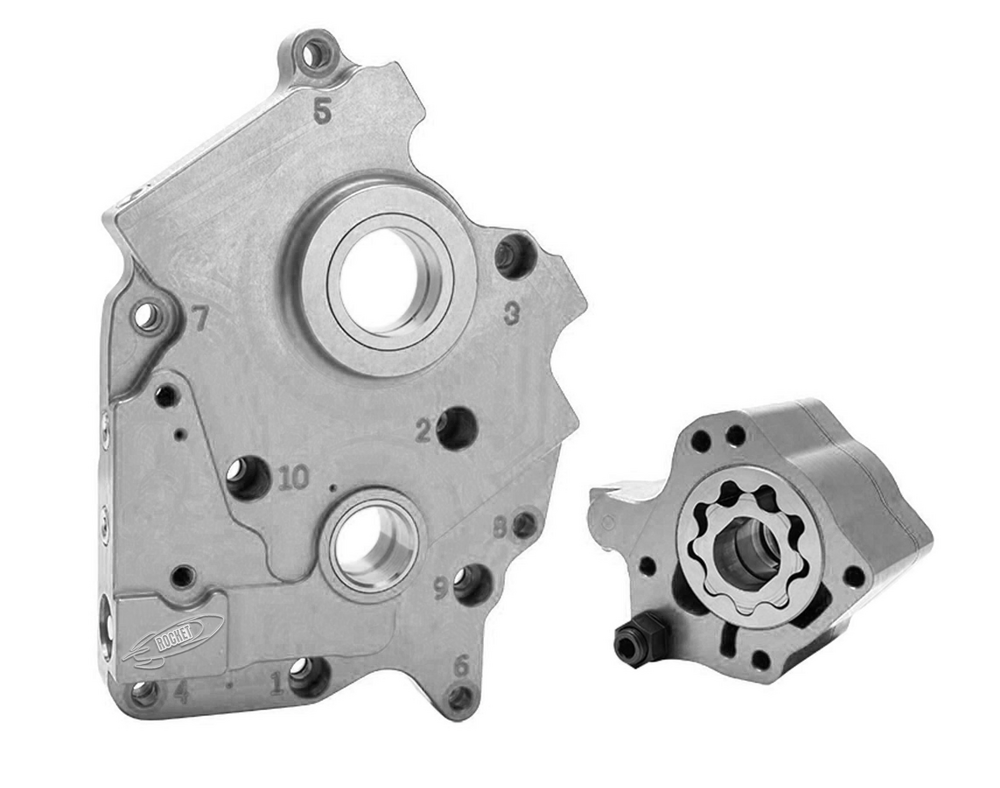 Rocket Performance Garage Llc OIL Pump AND CAM Plate M8 (exc.vvt) OIL Cooled - 7-7101 For Harley Touring 2017-2023