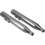 Bassani Xhaust DNT Straight Can Slip-On Mufflers Chrome - 1F7DNT6 For Harley Touring 1995-2016