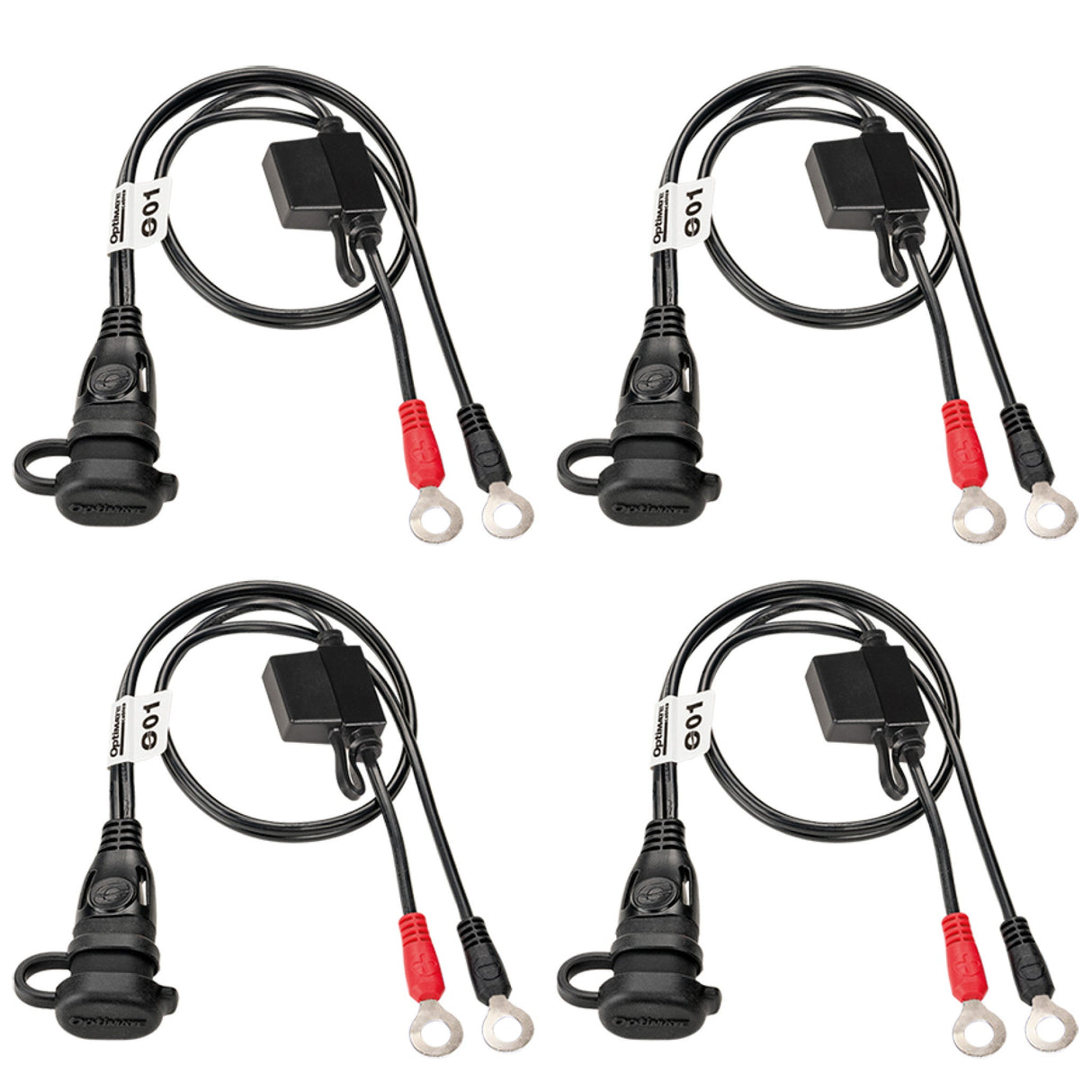 TECMATE 3807-0424 O-01X4 1/4" Eyelet Battery Connection Lead Optimate™ Permanent Battery Lead - 4 Pack
