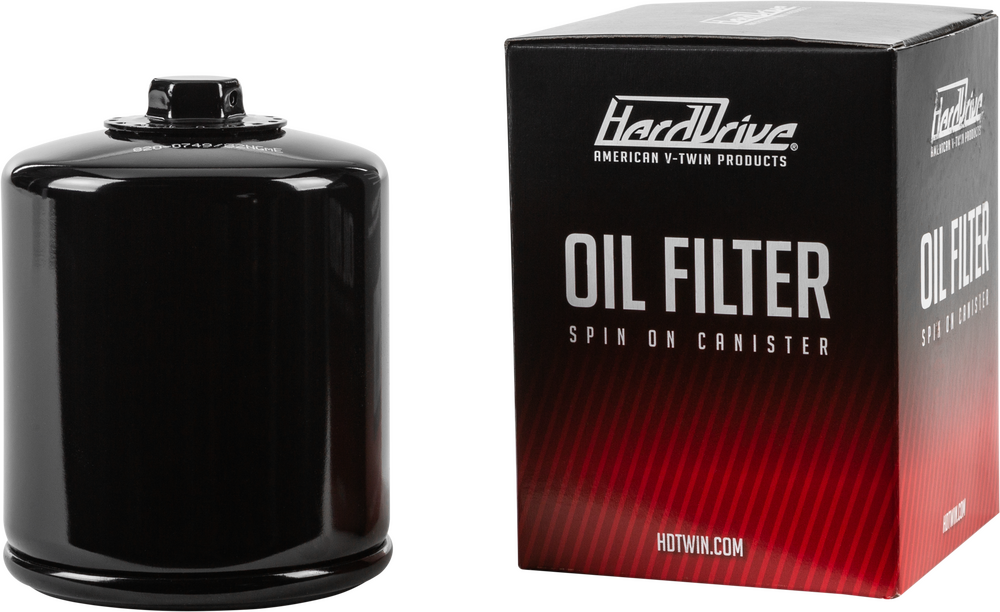 Harddrive OIL Filter EVO Black With NUT 170BN OE 63805-80A - PS170BNHD For Harley Motorcycles 1980-2020