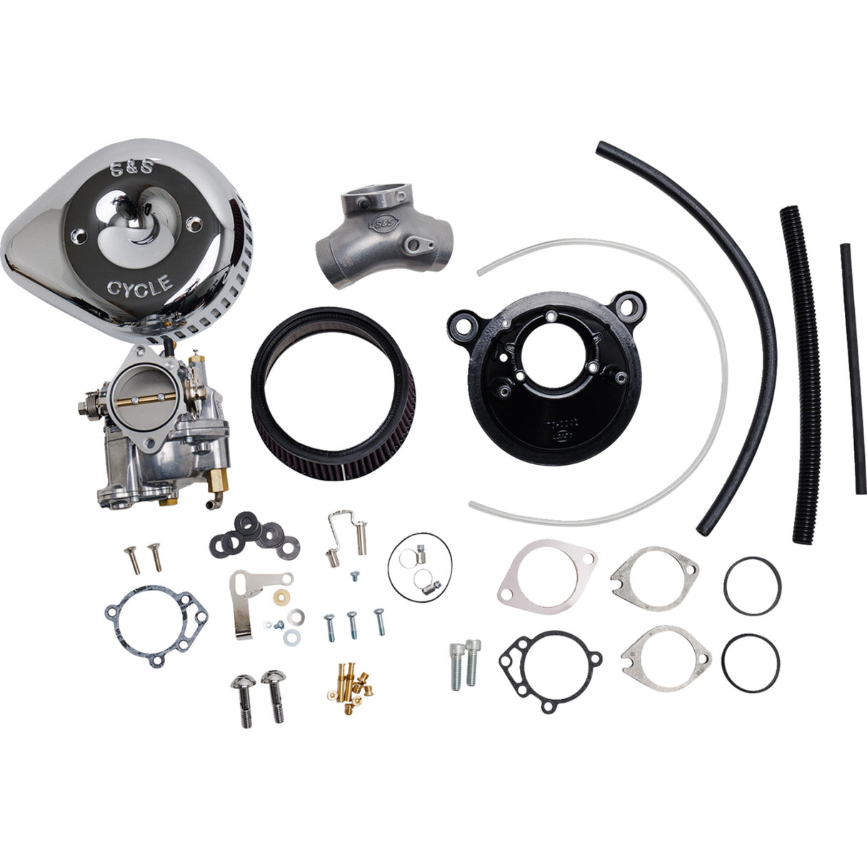 S&S CYCLE 1001-0092 110-0152 Super G Carburetor with Stealth Air Cleaner Kit - Chrome - Twin Cam