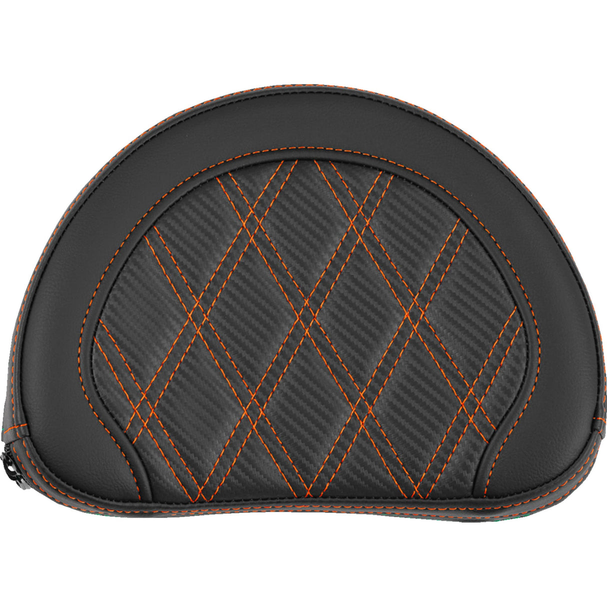 SADDLEMEN 0822-0672 051320703 Contoured Sissy Bar Pad lattice stitch - orange stitch