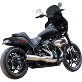 S&S Cycle 2-Into-1 Qualifier Exhaust System Race Only Brushed Stainless - 550-1105 For Harley Softail 2018-2024