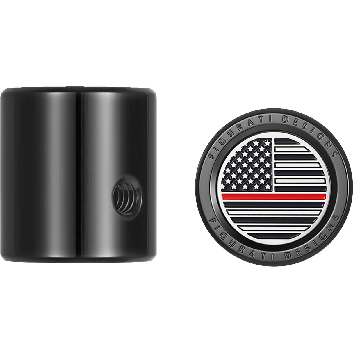 Figurati Designs Heel-Toe Shifter Cover Red Line American Flag Black - FD75-HTSC-BLK For Harley Motorcycles 1982-2022