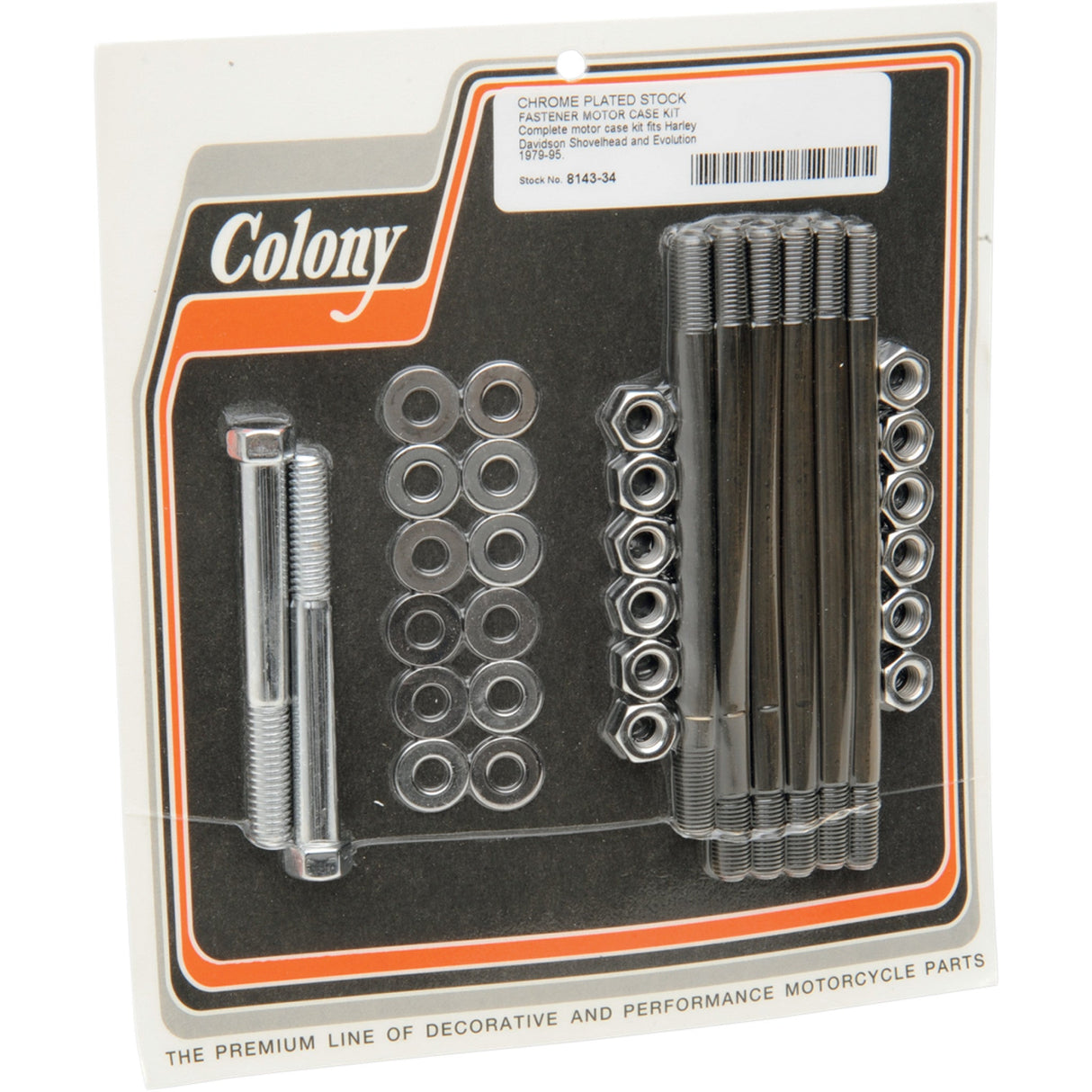COLONY DS-189854 8143-34 Hex-Head Hardware Kit Studs - Motor Case - Big Twin