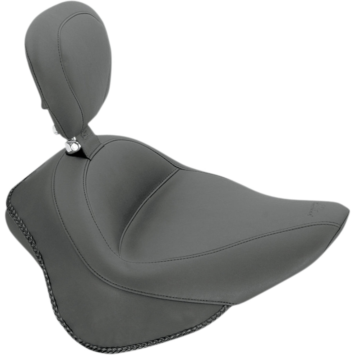 Mustang Wide Solo Seat With Removable Backrest With Backrest Vintage Black Smooth FL FX - 79742 For Harley Blackline / Softail Slim 2011-2017