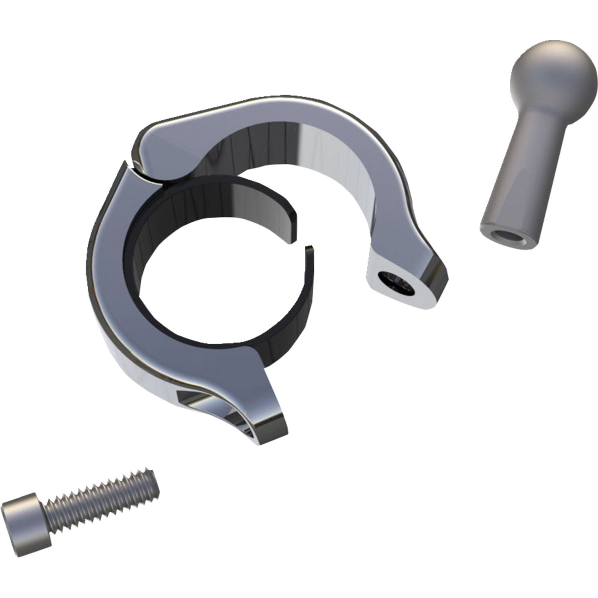 CIRO 0636-0190 50138 Aluminum Clamp Kit ball mount - 1-1/8" - 1-1/4" handlebars - chrome