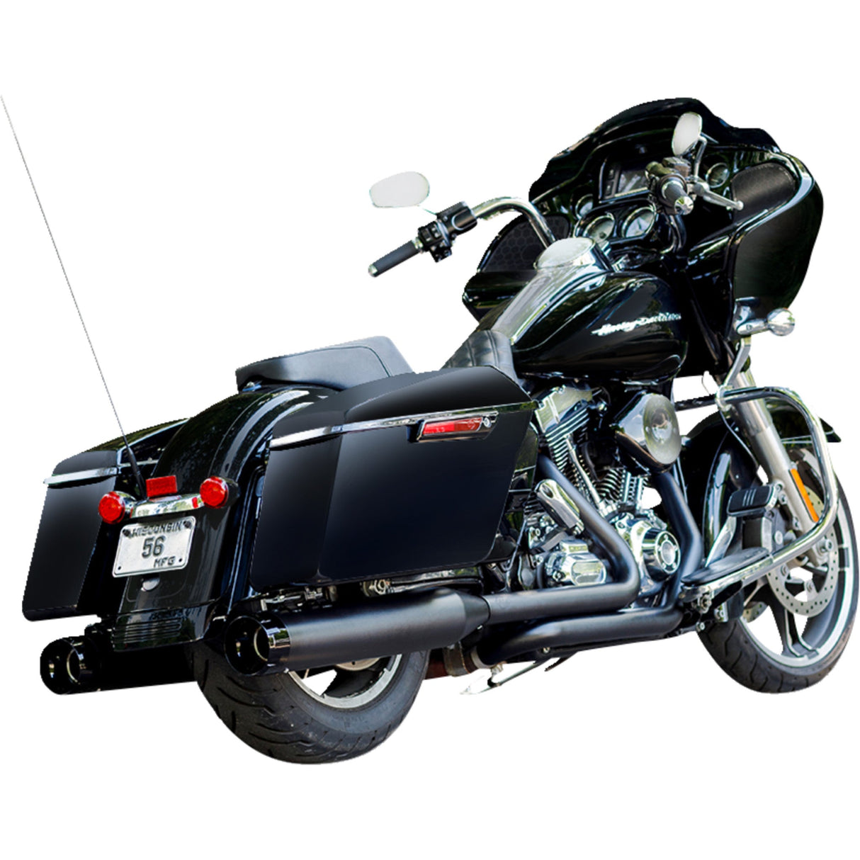 S&S Cycle 4-1/2" MK45 Performance Mufflers Black With Black Thruster - 550-0621 For Harley Touring 1995-2016