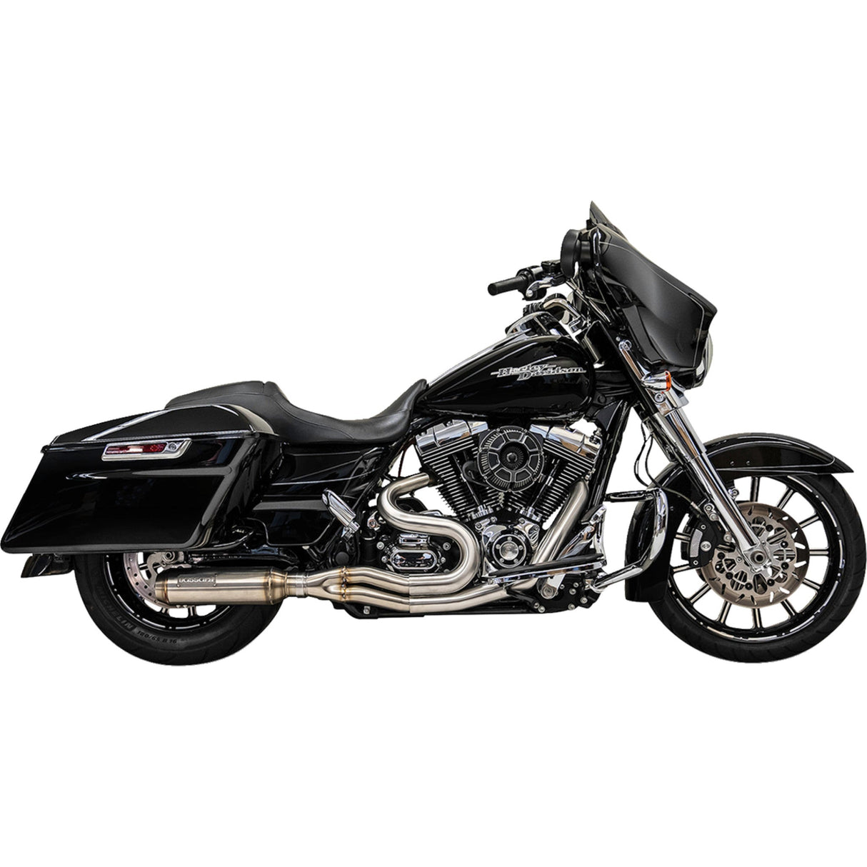 Bassani Xhaust Super Bike 2-Into-1 Exhaust System - 1F62SS For Harley Touring 2007-2016