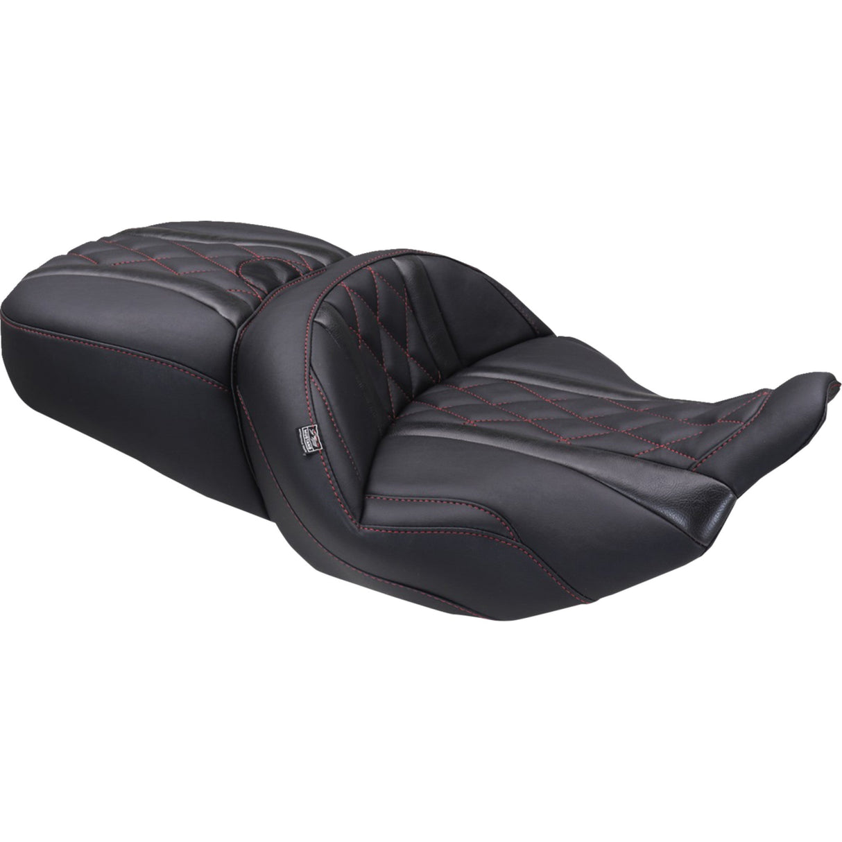 Mustang Deluxe Touring Seat Diamond Dark Cherry Stitch - 89411DC For Harley Touring 2023-2026