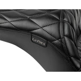 LePera Maverick Seat Without Backrest Diamond Stitch Black - LV-957DM For Harley Touring 2023-2026